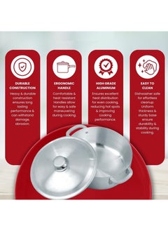 SONEX Sonex Imperial Cooking Pot Set 1/5 – Set of 5 Shallow Aluminum Pots, Caldero-Inspired Design, Sizes 2.5L to 9L, Dishwasher Safe, Multi-Purpose Wok and Cooking Pot  - Image 5