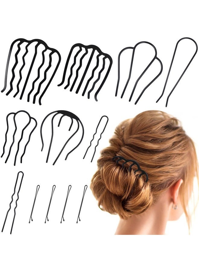 MIKIMIQI 12 Pcs Hair Side Combs For Women Accessories Hair Fork Clip For Updo Bun U Shape Hair Combs French Twist Teeth Hair Pin Stick For Women Girls Vintage Hair Styling Accessories - Image 1