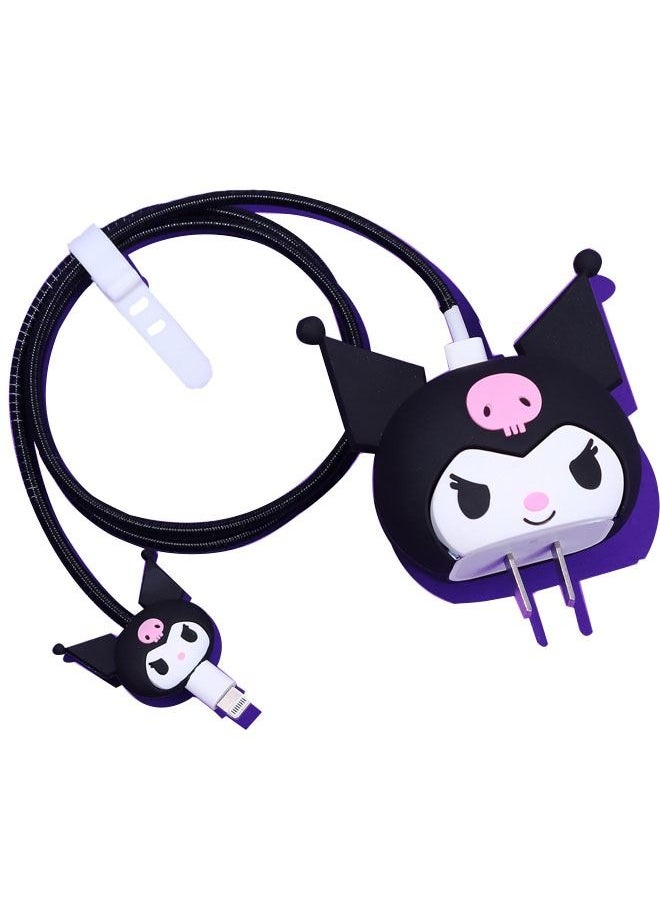 Generic Kuromi Apple Quick Charging Head 18/20w Charging Head Protective Cover Wrapper  - Image 1