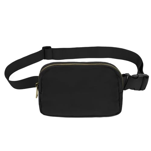 VOROLO Waist Pack for Running Fanny Pack for Women and Men Gift Crossbody Belt Bag Bum Bag with Adjustable Strap for Sports for Men and Women Black with rope - Image 1