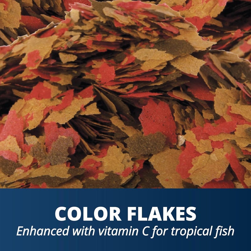 تترا رقائق TetraColor Tropical Flakes، طعام سمكي يعزز اللون، نظام غذائي متوازن من الناحية الغذائية للأسماك الاستوائية، وزن 2.2 رطل - Image 4
