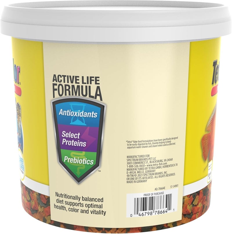 تترا رقائق TetraColor Tropical Flakes، طعام سمكي يعزز اللون، نظام غذائي متوازن من الناحية الغذائية للأسماك الاستوائية، وزن 2.2 رطل - Image 2