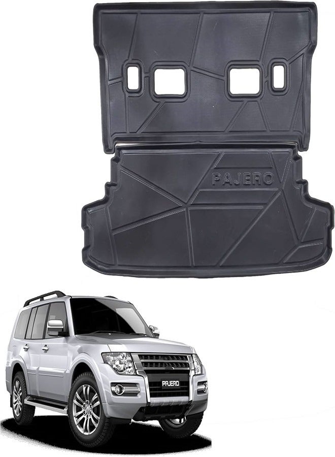 Generic Mitsubishi Pajero Trunk Mat. Rear Cargo Boot Liner for Pajero 2002-2023 Models Lwb, Tpe Mats Heavy Duty, Black, Pajero Accessories  - Image 1