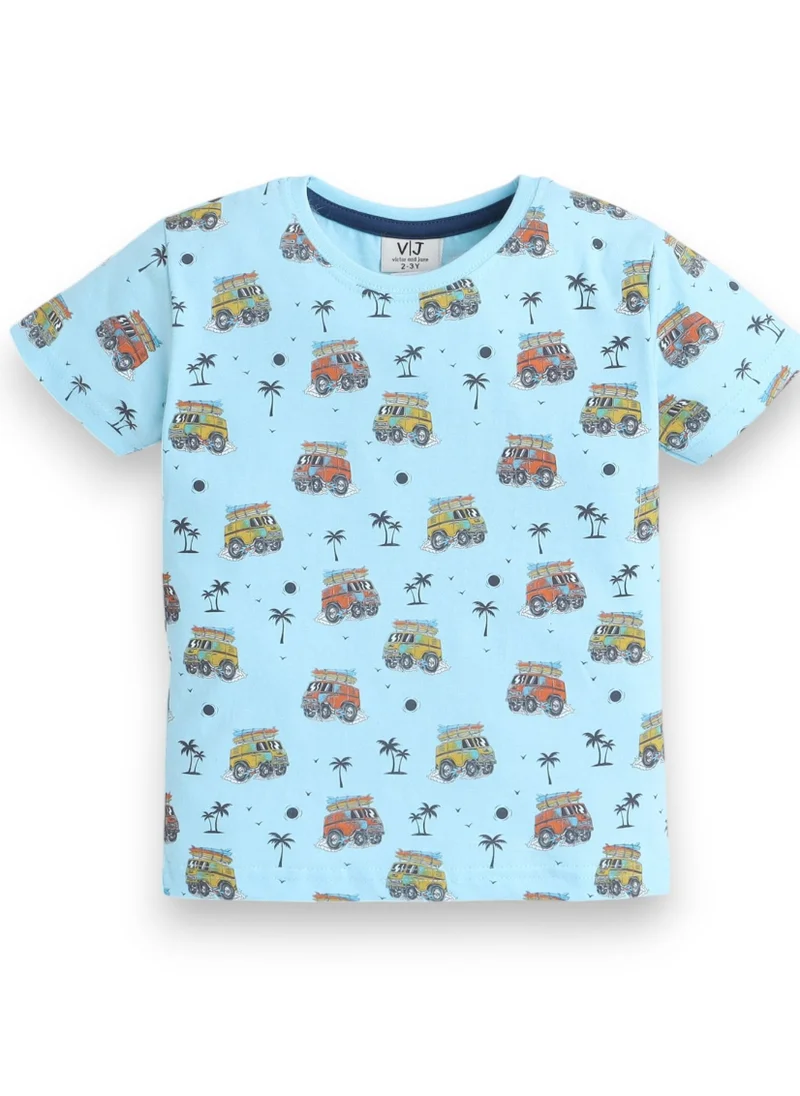 victor and jane Victor and Jane - All-Over Printed T-shirt and Shorts Pyjama Set