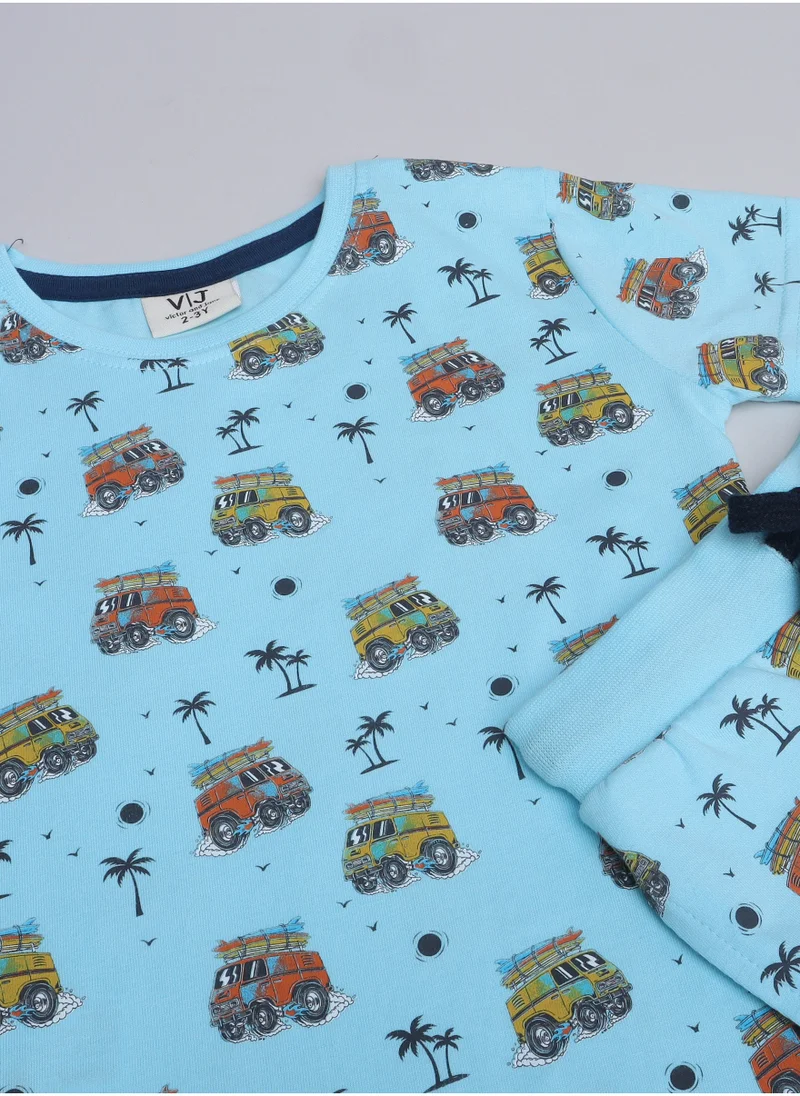 victor and jane Victor and Jane - All-Over Printed T-shirt and Shorts Pyjama Set