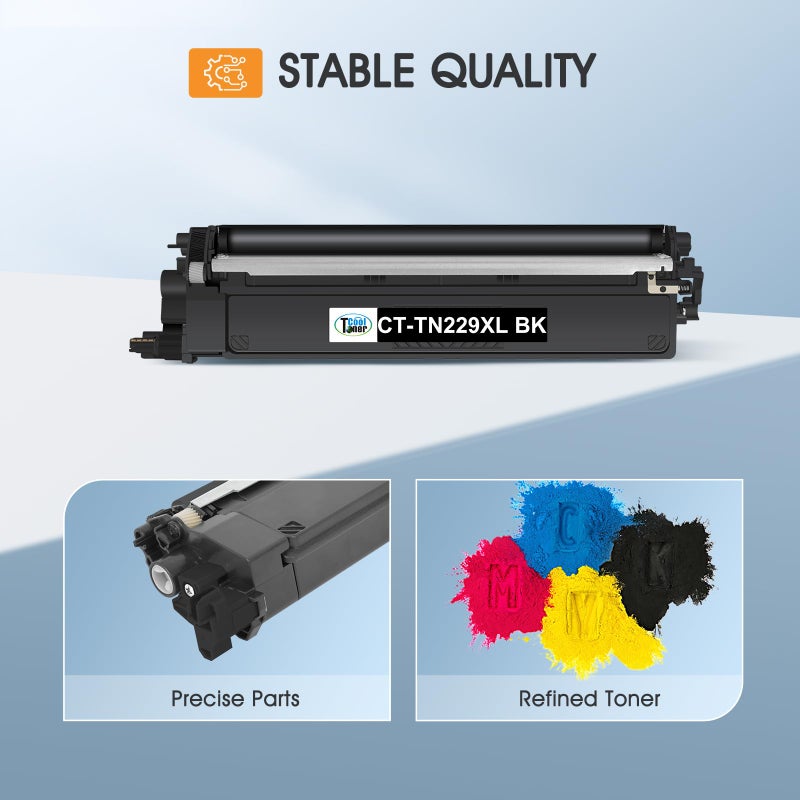 Cool Toner TN229 TN229XL Toner Cartridges MFC-L3780CDW MFC-L3720CDW: Compatible for Brother HL-L3280CDW HL-L3220CDW HL-L3300CDW HL-L3295CDW TN 229 229XL TN-229XL TN-229 229XL Toner Cartridges 4 Pack Printer - Image 4