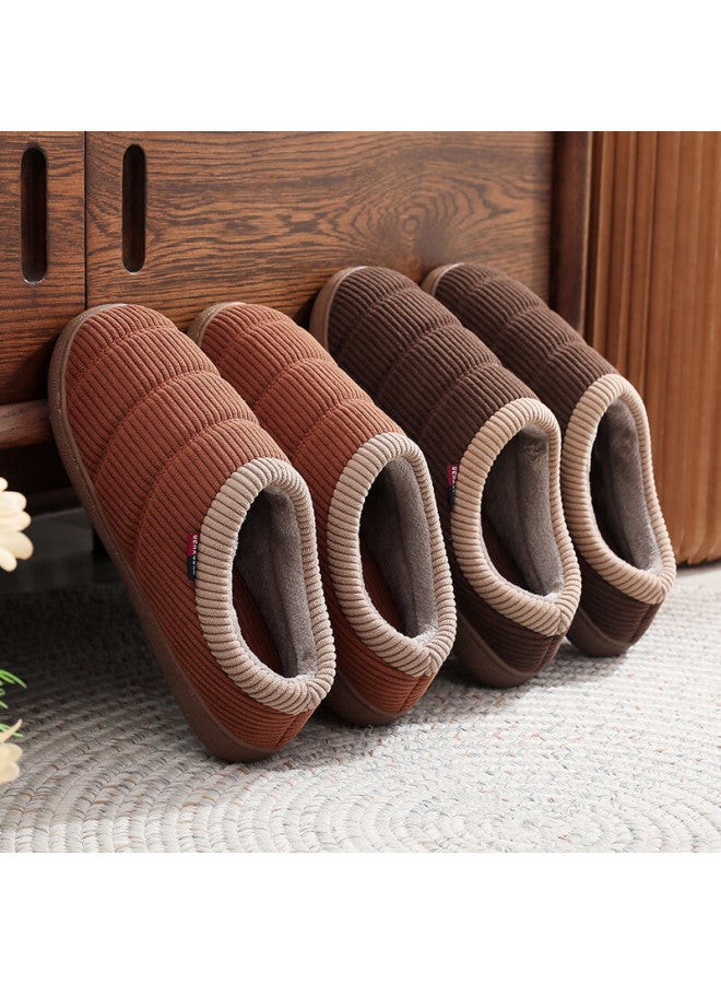 GUOLUOFEI Guoluofei Cotton Slippers Non-slip Men And Women Winter Thickened Warm Home Slippers For Middle-aged And Elderly Wine Red Size 38-39  - Image 1