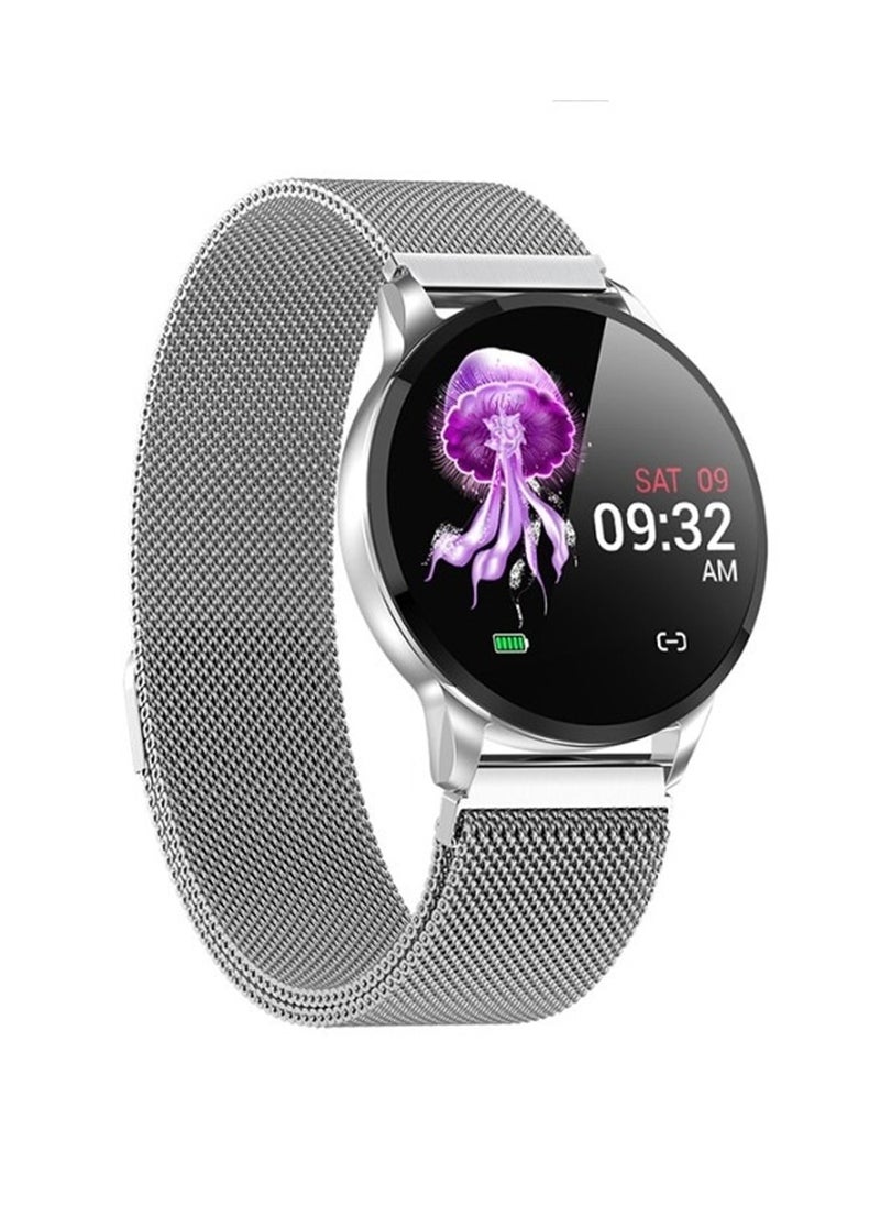 G-Tab - Gtab GT9 princess edition ladies smart watch with 1.1 inch round shape amoled display ip68 waterproof technology and wireless charger Silver - Image 1