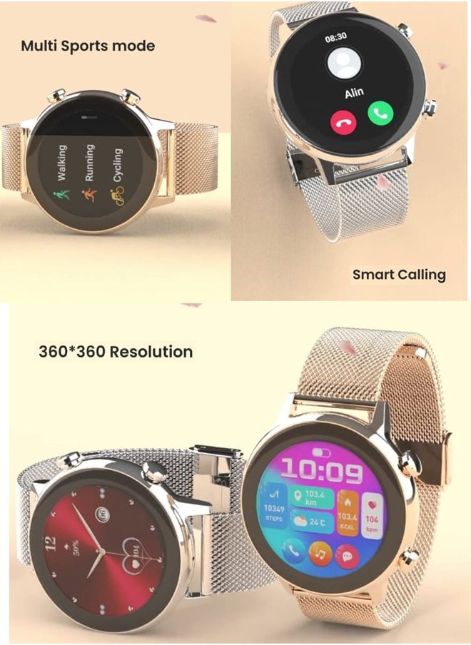 G-Tab - Gtab GT9 princess edition ladies smart watch with 1.1 inch round shape amoled display ip68 waterproof technology and wireless charger Silver - Image 1