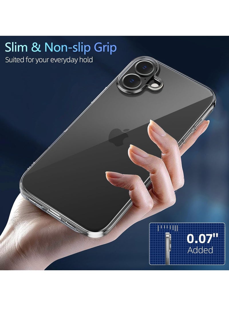 ELTRAZONE iPhone 16 Clear Case – Ultra-Thin, Anti-Yellowing Design with Camera Lens and Screen Protectors, Soft Touch, Shockproof - Image 5