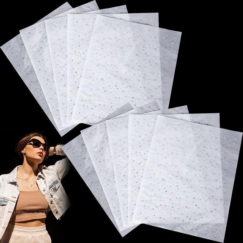 Glenmal 12 Sheet Ironon Rhinestone Sheets Crystal Transfers Glitter Hotfix Rhinestone Decals Hot Melt Patches in 2 Styles for Clothing Craft DIY Decor - Image 1