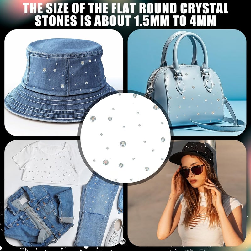 Glenmal 12 Sheet Ironon Rhinestone Sheets Crystal Transfers Glitter Hotfix Rhinestone Decals Hot Melt Patches in 2 Styles for Clothing Craft DIY Decor - Image 5