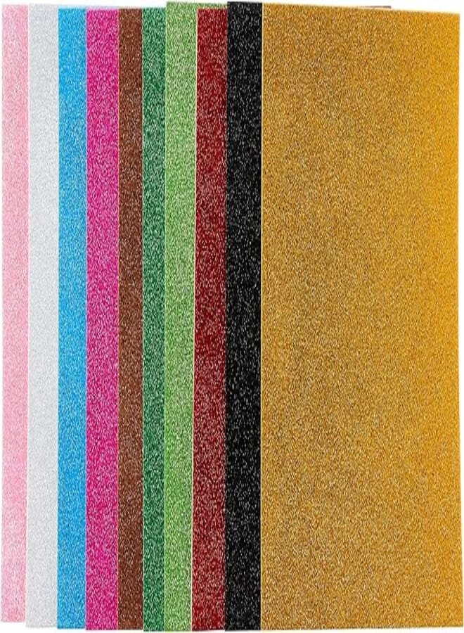 Simba EVA Glitter Foam Sheet Sticker 10-Pieces Set, A4 Size, Multicolor