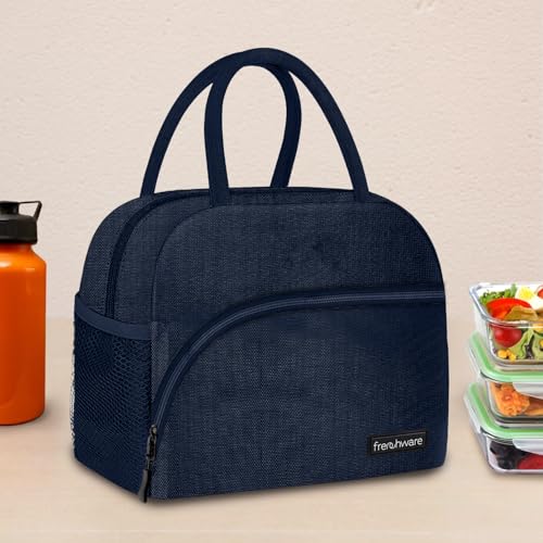 Frenchware Insulated Lunch Bag (8 Litre, Blue), Office Tiffin Bags for Men and Women, Hot & Cold Travel Lunch Box for Men, Tiffin Box & Bottles, Lunch Bag for Office, Picnic Bag (Blue) - Image 1