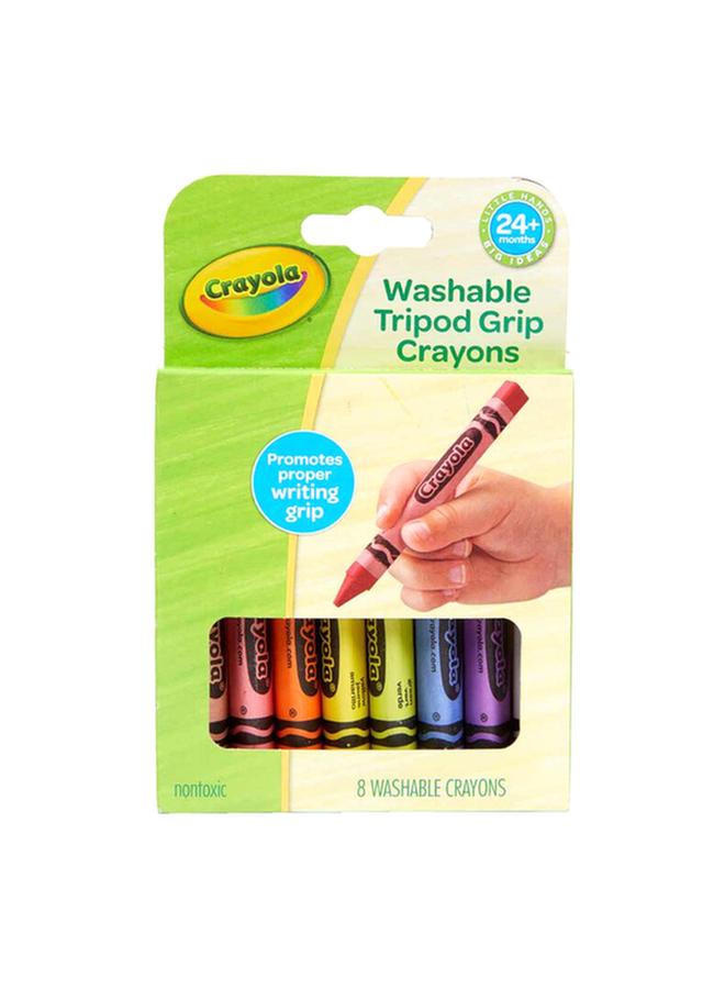 Crayola 8-Piece Washable Tripod Grip Crayon Set Multicolor CRA8114600001 - Image 1