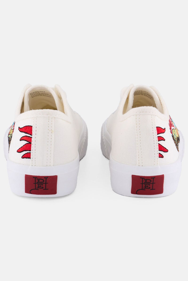 Ed Hardy Women Medium Elexis Lace Up Casual Shoes, White - Image 3