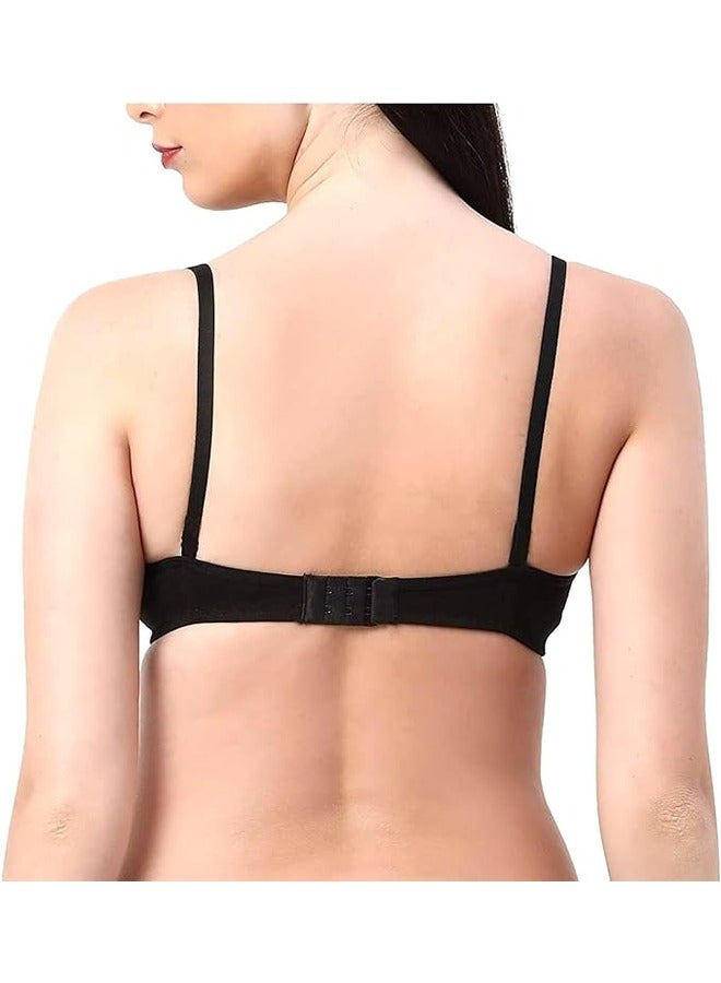 Love Bell Love Bell Womens Bra - Seamless, Moulded, Full Coverage, Double Layered, Non-Padded, Cotton Rich Everyday T-shirt Bra - Image 3