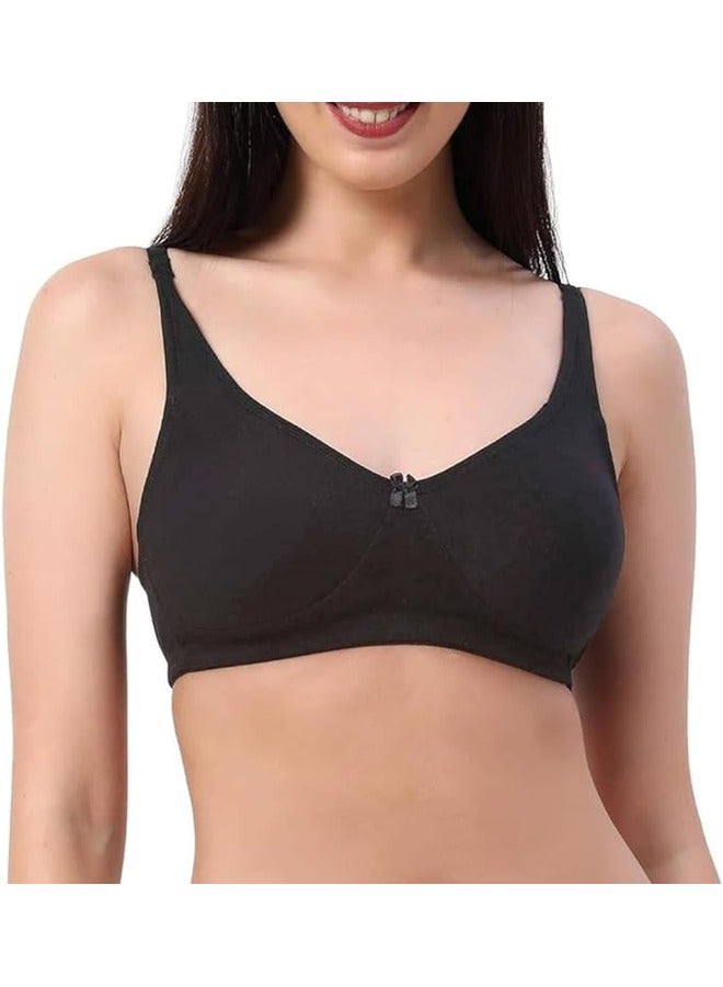 Love Bell Love Bell Womens Bra - Seamless, Moulded, Full Coverage, Double Layered, Non-Padded, Cotton Rich Everyday T-shirt Bra - Image 1