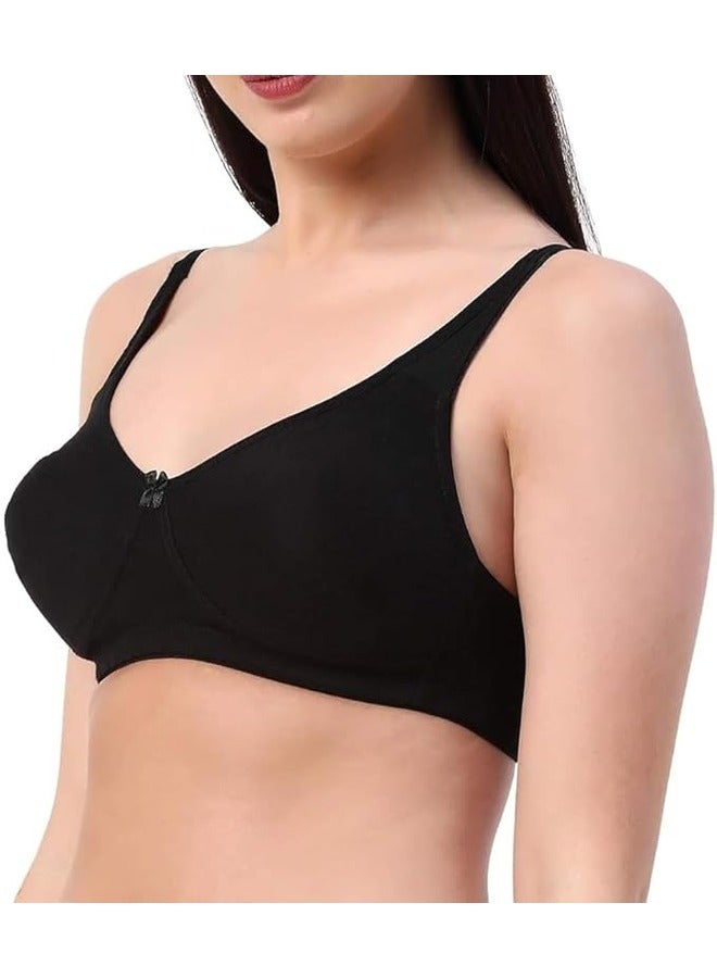 Love Bell Love Bell Womens Bra - Seamless, Moulded, Full Coverage, Double Layered, Non-Padded, Cotton Rich Everyday T-shirt Bra - Image 2