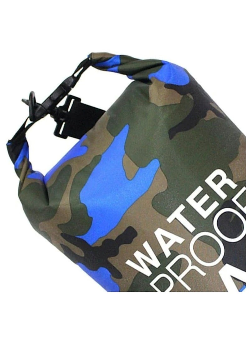 Huitich 15L Camouflage Royal Blue Double-Strap Waterproof Outdoor Sport PVC Bag - Image 3