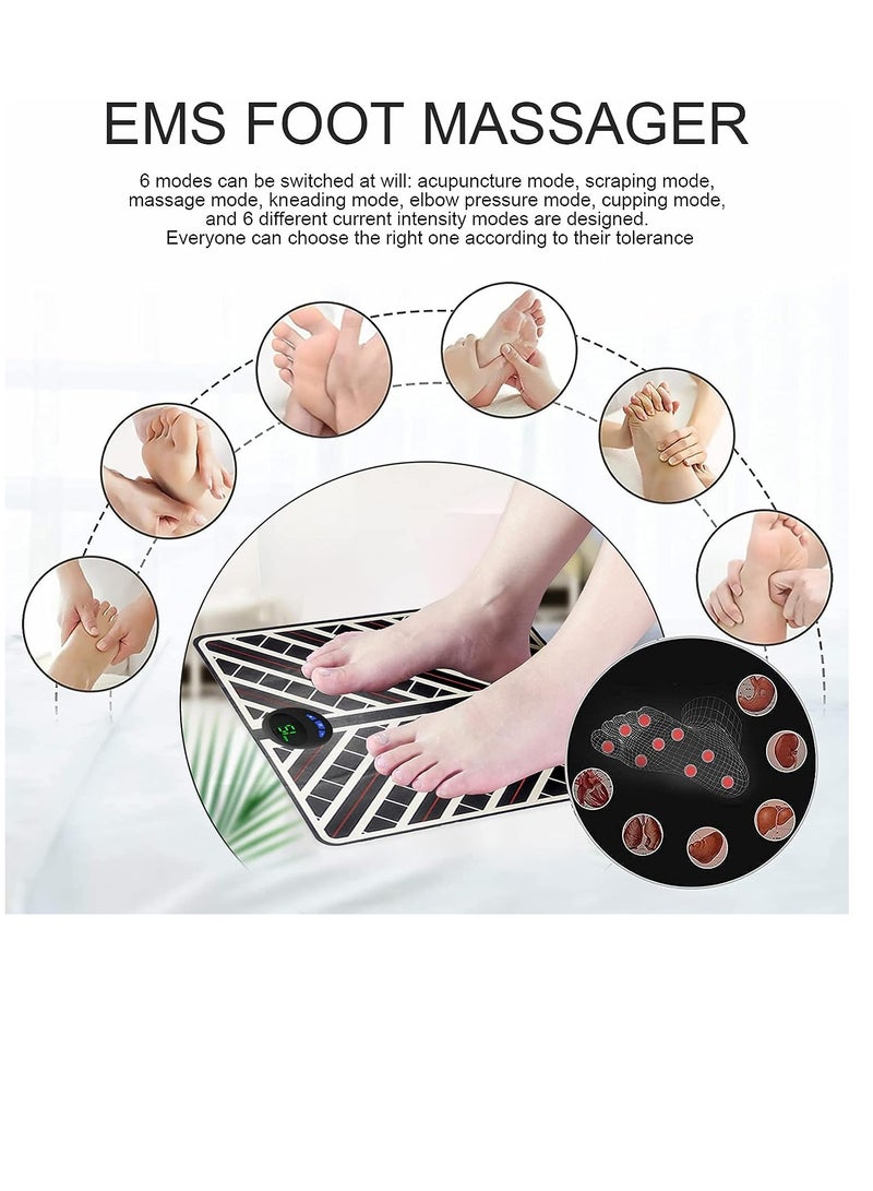 SYOSI Foot Massager Pad, Foldable Protable Electrode Foot Stimulator Mat, Increase Blood Circulation Leg Reshaping Foot Massager Foot Mat, 1 Pcs - Image 3