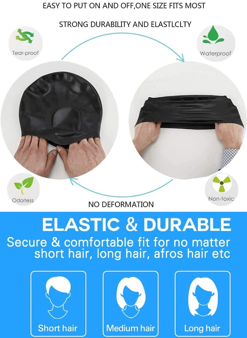 Wave Waterproof Swimming Cap For Long And Short Hairs - Premium Quality Silicone With Ear Pocket and Comfortable Sealing - Durable And Flexible Pool Bathing Hat For Children, Women And Men - Image 3