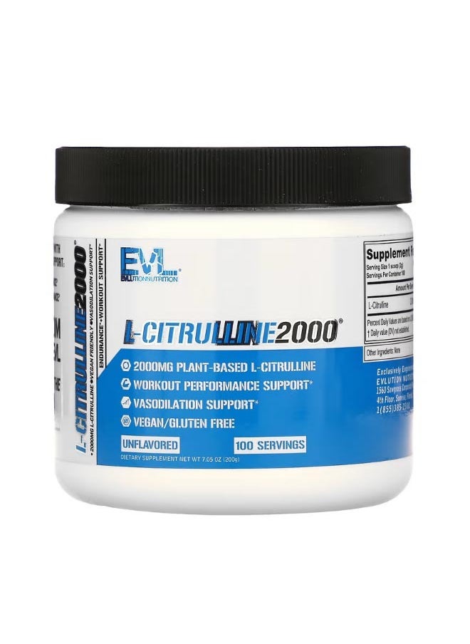 EVLUTION NUTRITION L CITRULLINE2000 7.5 oz 200 g  - Image 1