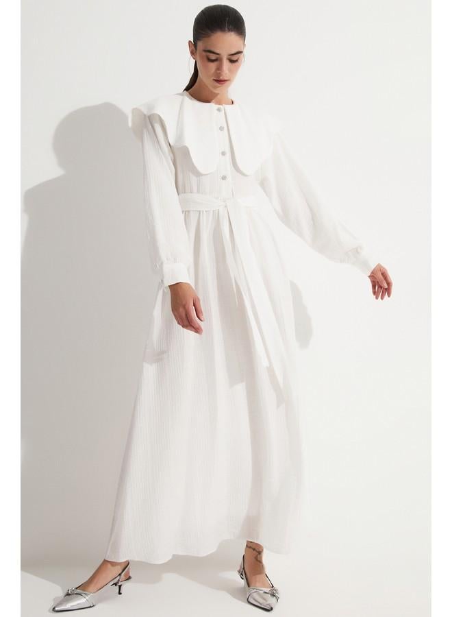 جون فستان ماكسي بياقة - Image 3