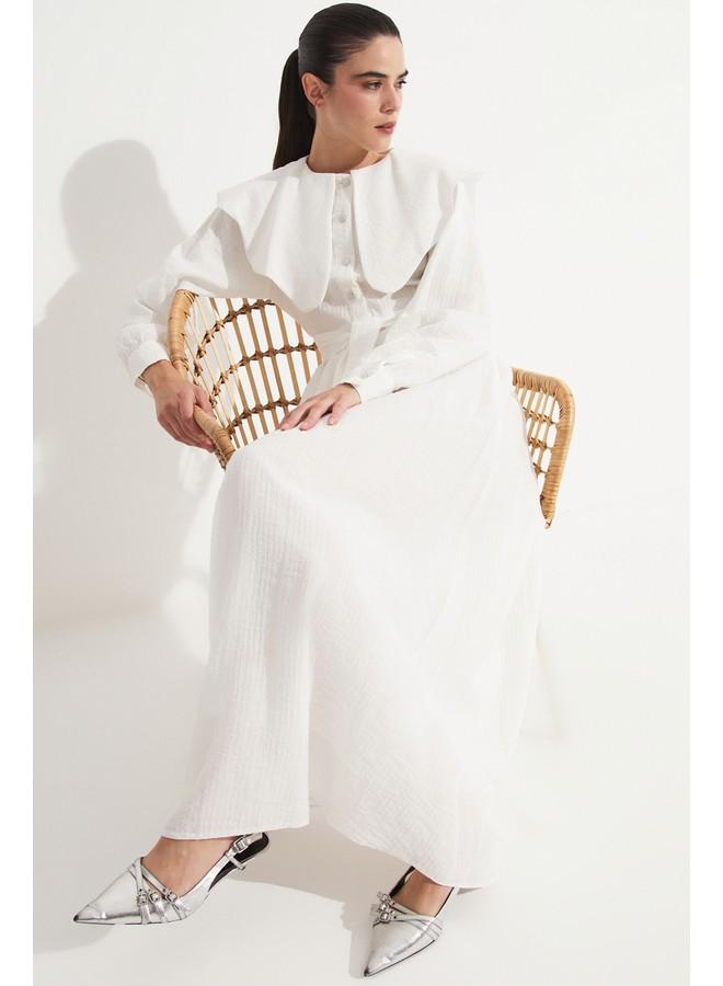 جون فستان ماكسي بياقة - Image 4