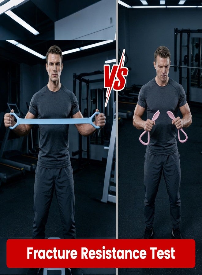 PETIMETI حزام مقاومة على شكل الرقم 8 من بيتيميتي بمقابض، أربطة مطاطية سيليكونية للتمارين الرياضية في المنزل أو الصالة الرياضية أو المكتب أو أثناء السفر، أربطة مانعة للانزلاق لتمديد الجسم بالكامل (الذراعين والظهر والكتفين) لليوجا والبيلاتس للنساء والرجال - وردي - Image 5
