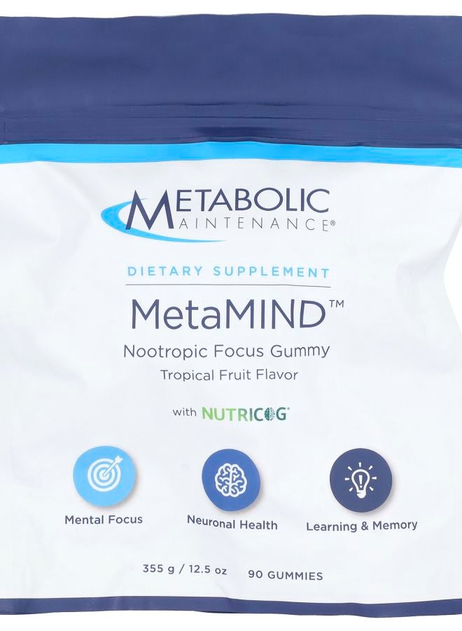 MetaMIND™ Nootropic Focus Gummy with Nutricog® Tropical Fruit 90 Gummies