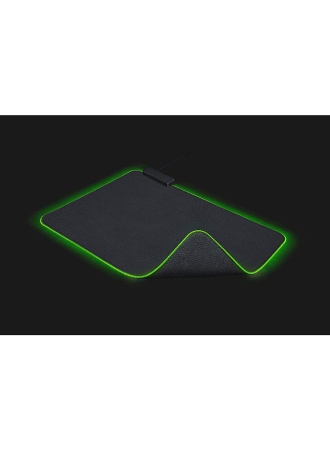 RGB lighting soft extended gaming mouse pad (with cable holder, fabric surface, stitched edges, optimized for all mice) black - Image 4