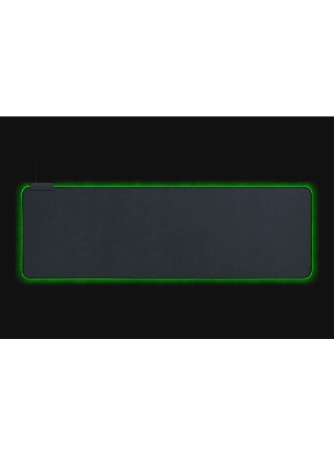 RGB lighting soft extended gaming mouse pad (with cable holder, fabric surface, stitched edges, optimized for all mice) black - Image 3
