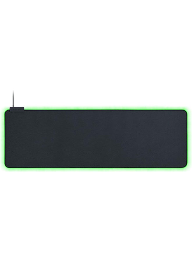 RGB lighting soft extended gaming mouse pad (with cable holder, fabric surface, stitched edges, optimized for all mice) black - Image 1