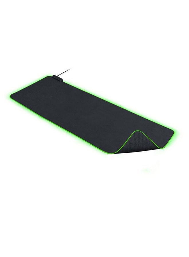 RGB lighting soft extended gaming mouse pad (with cable holder, fabric surface, stitched edges, optimized for all mice) black - Image 2