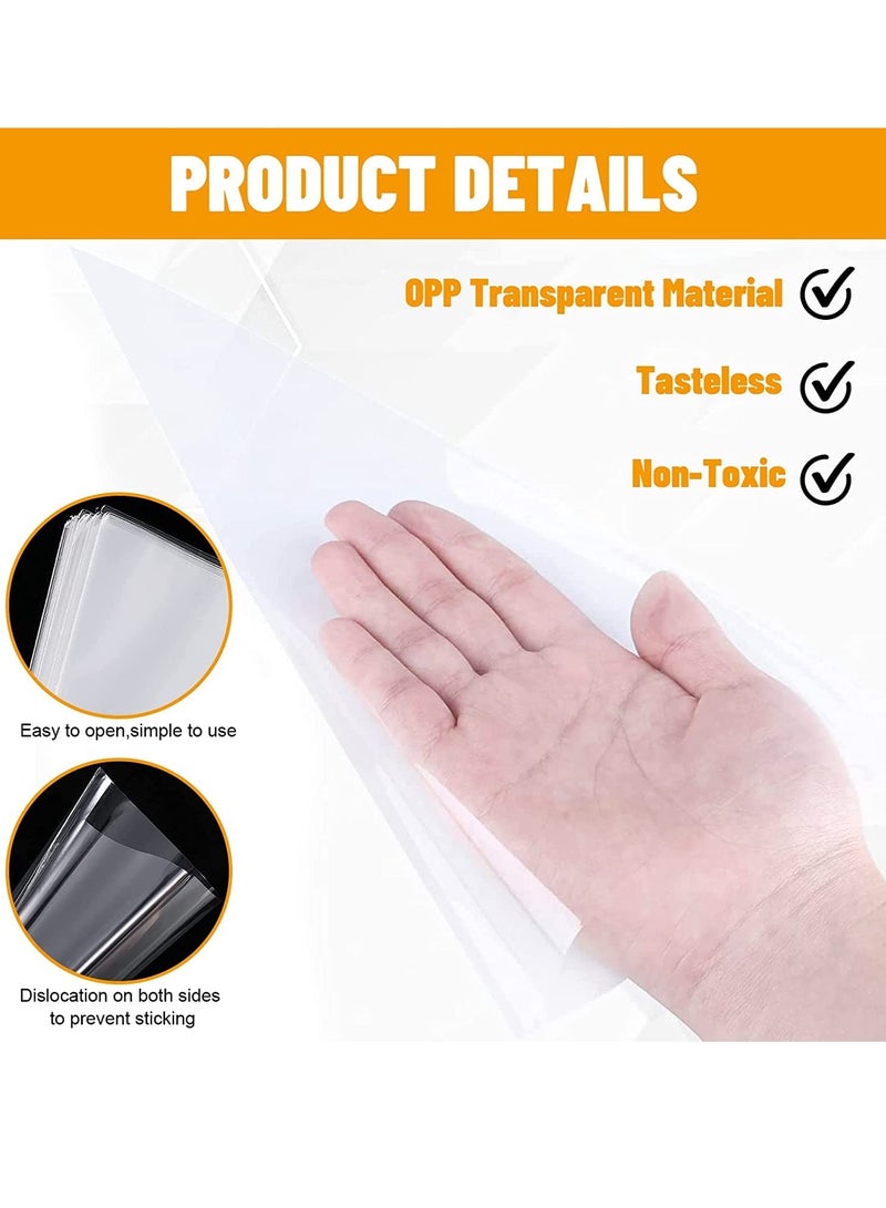 Cuken 100 Piece Clear Cone Cellophane Bags, DIY Gift Bags with Gold Twist Ties, Triangle Bags for Candies Cookies Snacks  - Image 2