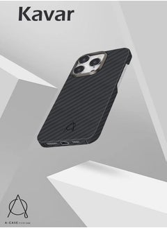 A-CASE It's My Case Kavar Series Case for iPhone 15 Pro Max Compatible with MagSafe, Slim & Light iPhone 15 Pro Max Case 6.7-inch with a Case-Less Touch Feeling, Aramid Fiber Made  - Black/Grey - pzsku/Z408BE6B968F511B7C8A7Z/45/_/1702044638/f98e6c88-11bf-4bce-a59a-041477a4c863