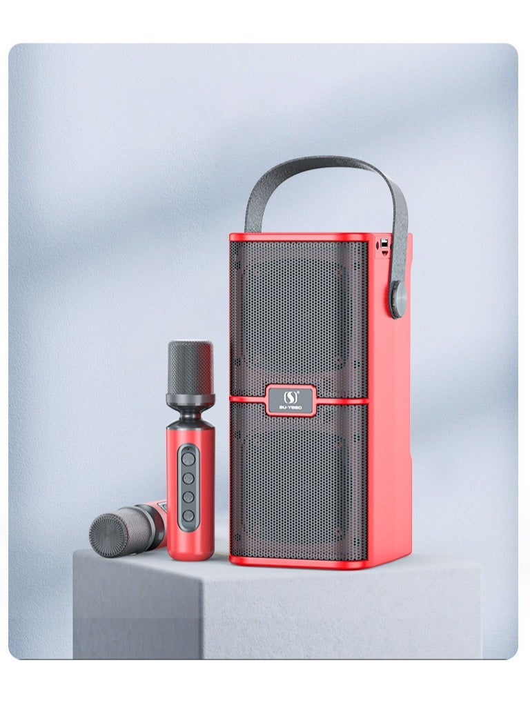 YS YS218 New High Power High Bluetooth Dual Speaker Microphone All-In-One Family Outdoor Party Karaoke TF Sound Bag  - Image 1