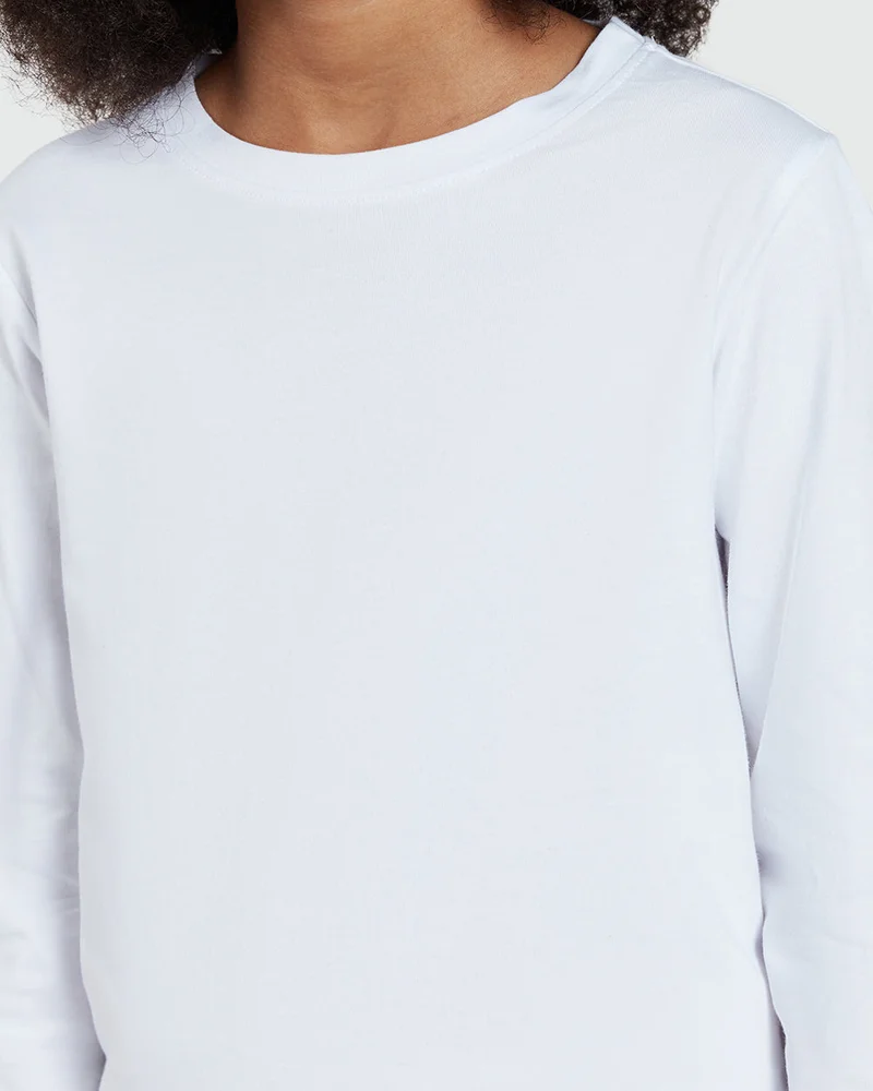 Ovs Long Sleeve White Tee For Girls