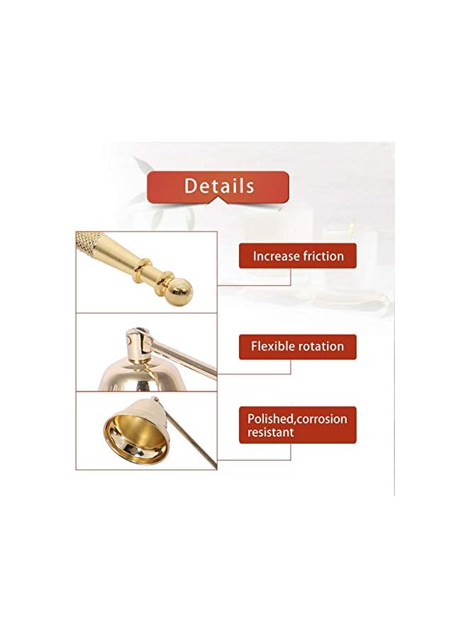 The Bros Candle Snuffer, Candlesnuffers Wick Snuffer Candle Extinguisher Accessory with Long Handle Putting Out Extinguish Candle Wicks for Candle Making Scented Candles Jar Candles, Gold - Image 2