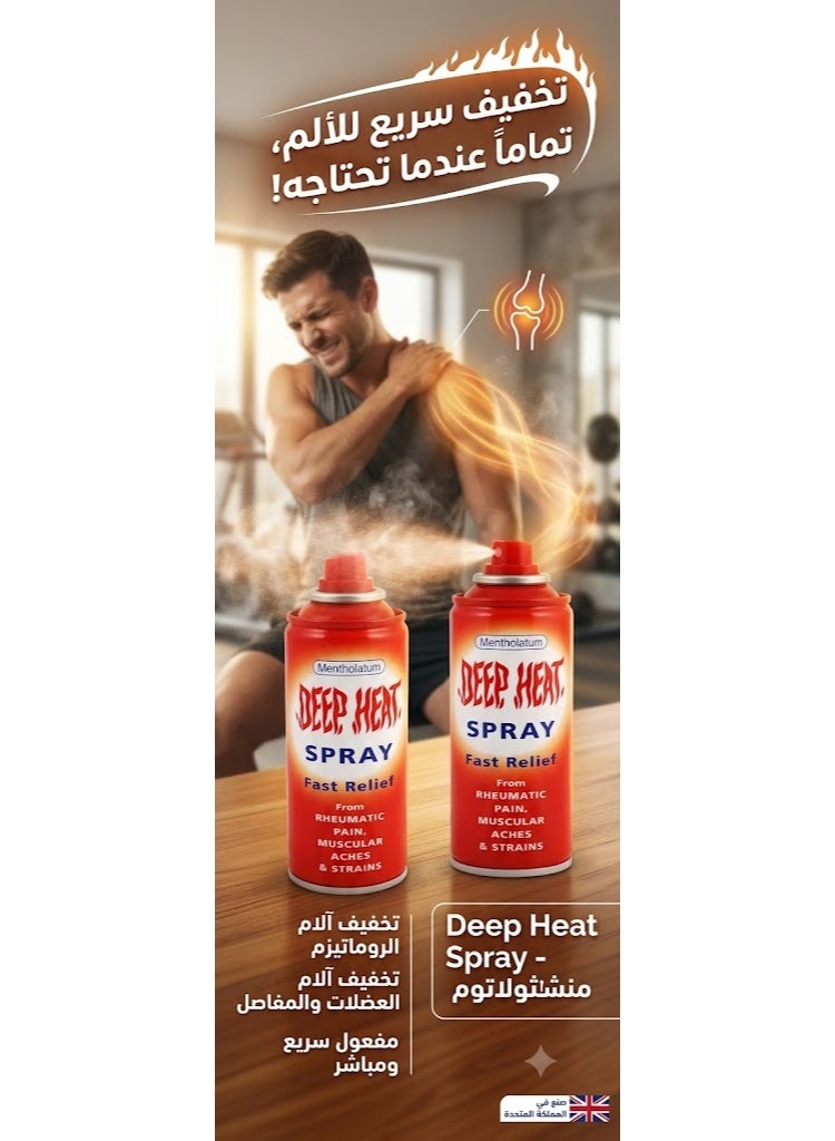DEEP HEAT Mentholatum Deep Heat Fast Relief Spray for Muscle Aches & Rheumatic Pain - 150ml - Image 4