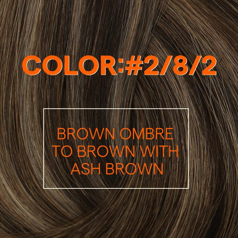 Full Shine 22 Inch Dark Brown Hair Extensions Sew In Hair Extensions Real Human Hair Balayage Dark Brown To Light Brown Hair Weft Straight Human Hair Sew In Extensions 105G - Image 4