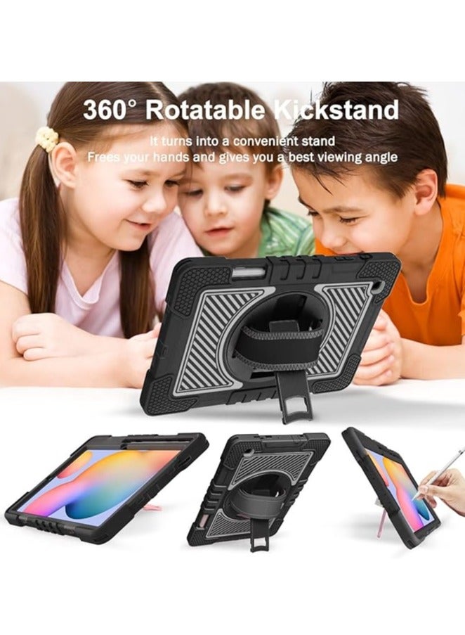 عام حافظة لوحي مضادة للصدمات، غلاف متين مع قاعدة دوارة بزاوية 360 درجة، لجهاز سامسونج جالاكسي تاب S6 لايت 10.4 (2024) - Image 5