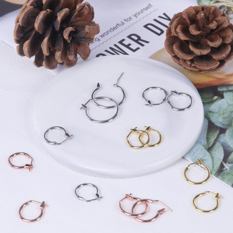 AoedeJ 925 Sterling Silver Hoop Earrings, High Polished Round Tiny Click-Top Hoop Earrings, Small Clasp Hoop Piercing Earrings (Inner Diameter-12mm 1/2'') - Image 5
