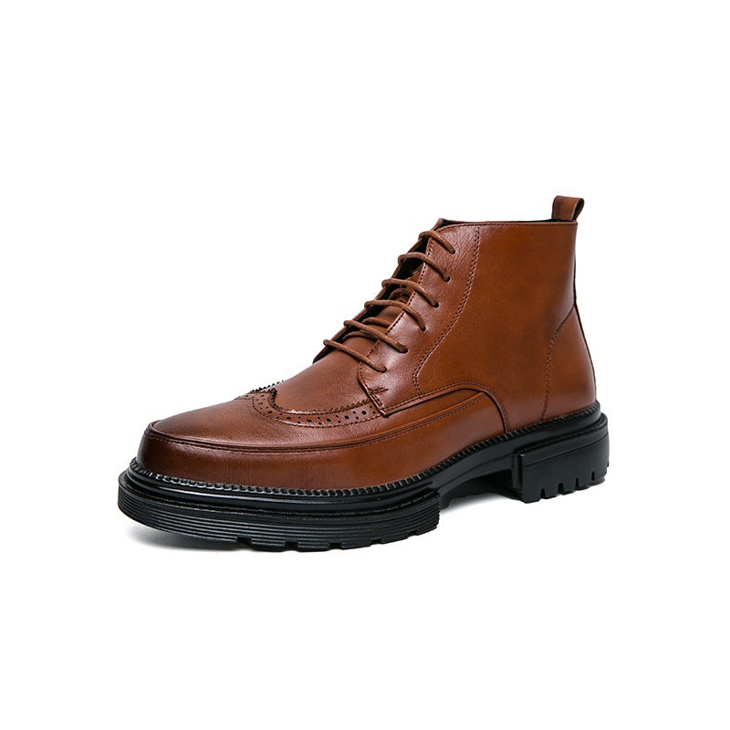 2022 High-Top Pointed Toe Leather Shoes British Formal Business Leather Shoes Fashion Trend Men'S Casual Leather Boots - Image 5