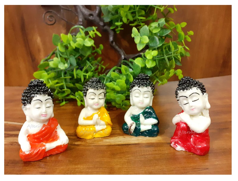 AFTERSTITCH Resin Miniature Garden Toys Sculptures Decorations Kits For Indoor Outdoor Plant Decor & Gift (Set of 4 Garden Miniatures), Multi Colour - Image 2