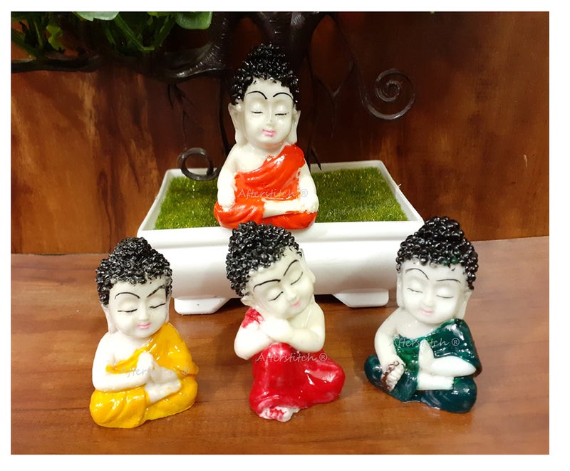 AFTERSTITCH Resin Miniature Garden Toys Sculptures Decorations Kits For Indoor Outdoor Plant Decor & Gift (Set of 4 Garden Miniatures), Multi Colour - Image 3