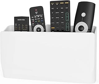 WALI WALI Universal Remote Holder 8 Inch Hole-Free Organizer Storage Box Mount TV Remote Control Caddy for 3 or 4 Media  - Image 1