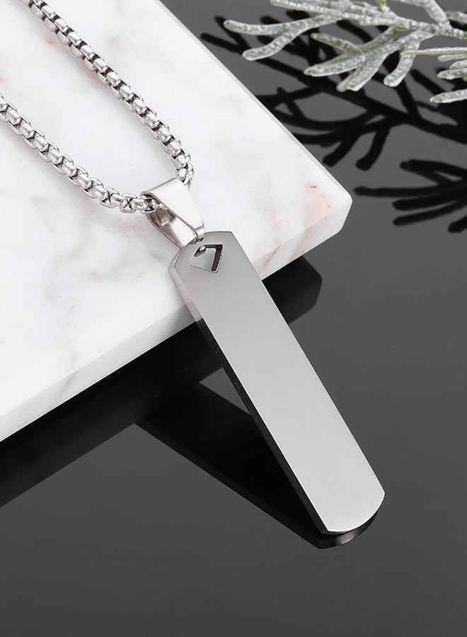 أزياء رجالي التيتانيوم الصلب قلادة قلادة هندسية ثلاثية الأبعاد تطول 60cm سلسلة الصلب / أسود / الذهب - Image 3