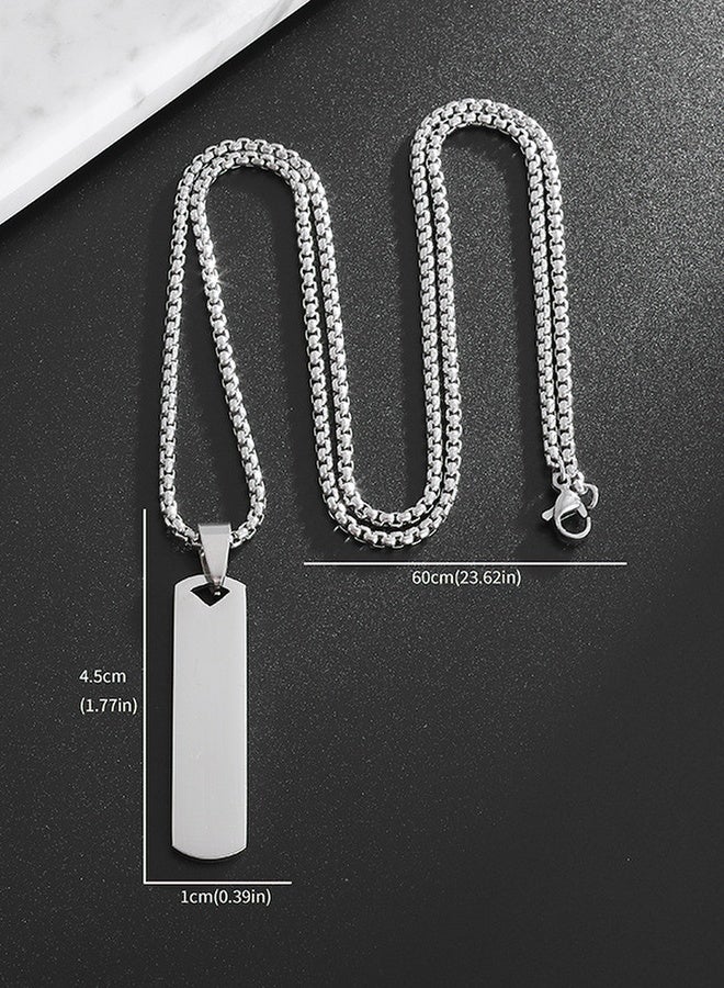 أزياء رجالي التيتانيوم الصلب قلادة قلادة هندسية ثلاثية الأبعاد تطول 60cm سلسلة الصلب / أسود / الذهب - Image 5